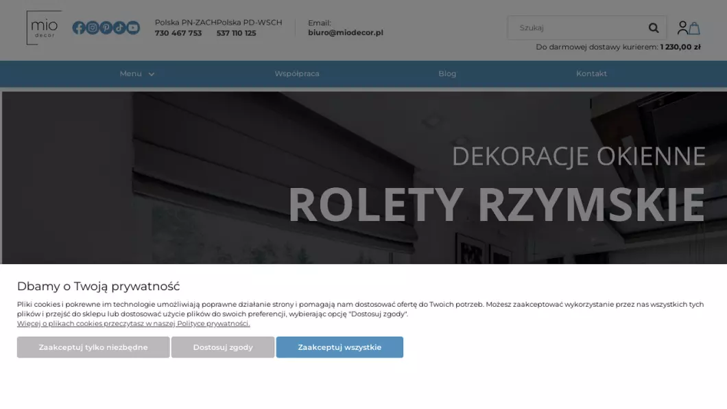 Sklep z karniszami, roletami, zasłonami i firanami Mio Decor