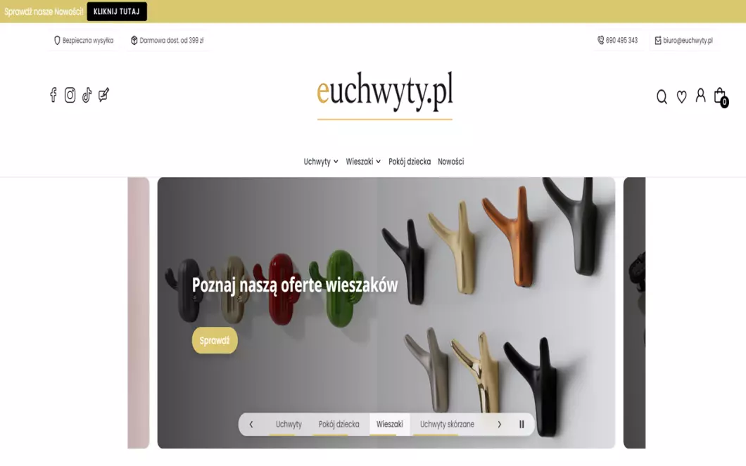 Uchwyty, akcesoria meblowe Warszawa | Euchwyty.pl