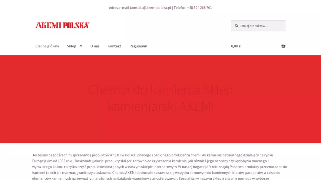 Impregnaty, kleje, nabłyszczacze i środki czyszczące do kamienia - AKEMI Polska